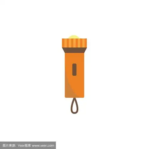 手电筒,卡通,平坦的,白色背景,分离着色