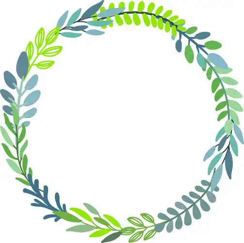 绿色叶子卡通花圈边框矢量素材设计元素素材免费下载(图片编号:863802