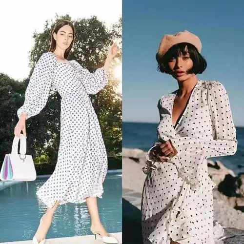 波点连衣裙