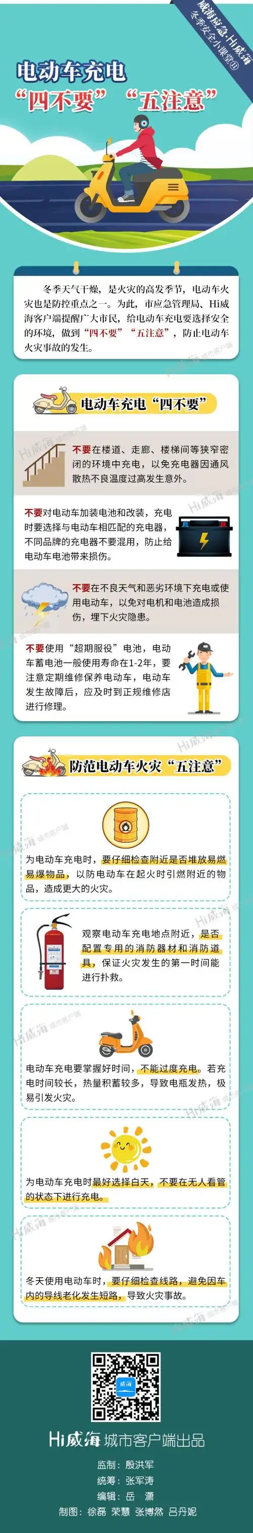 冬季安全小课堂76电动车充电四不要五注意