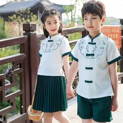 小学生校服夏季套装潮汉汉元素六一儿童复古表演校服