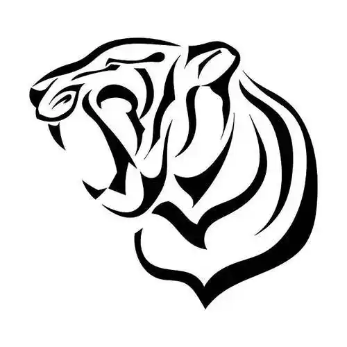 剪影_虎_愤怒_兽_尖牙_矢量_插画_高清图片_全景视觉