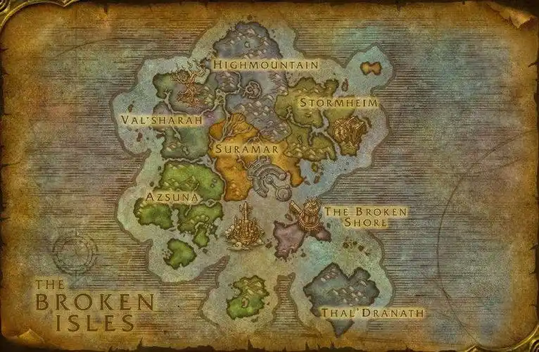 魔兽世界7.0:破碎群岛七大区域地图一览