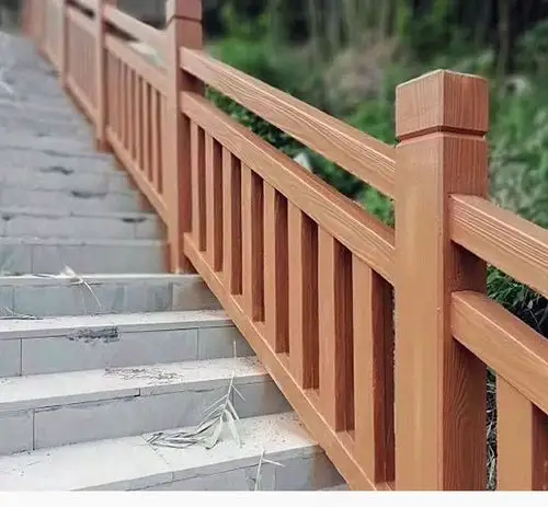 景区河道桥梁 公园河边栅栏 户外围墙混凝土栏杆 水泥仿木护栏定制