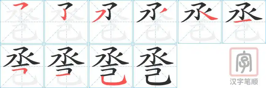 卺的笔顺-卺字的笔画顺序怎么写-松风繁体字