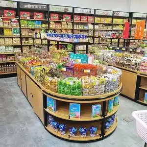 中岛柜超市货架小食品展示架便利店收银台小货架超市货柜展柜散装零食