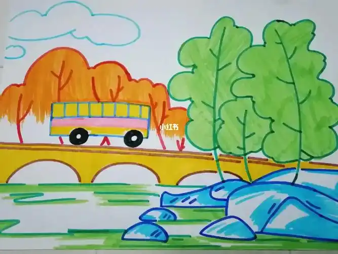 简笔画#幼儿园简笔画#儿童简笔画#儿童画#儿童水彩画#简单风景