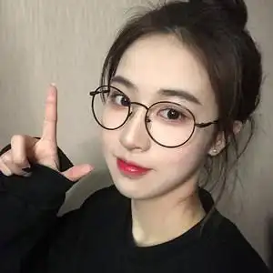 黑色近视眼镜圆形女图片
