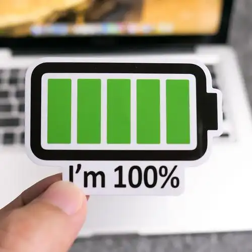 艺贴充满能量电量100%行李箱笔记本电脑平板手机冰箱笔记本个性小贴纸
