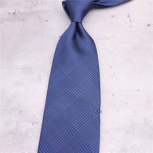 藏蓝色男士商务正装正装领带礼盒装复古英伦风绅士格纹桑蚕丝领带