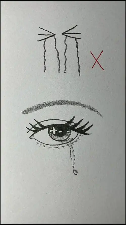 简笔画流泪的眼睛怎么画