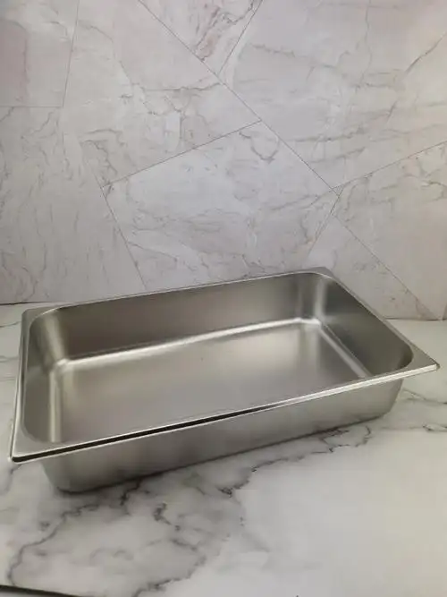 不锈钢份数盆食堂自助餐带盖食物盆不锈钢方盆长方形份数盘