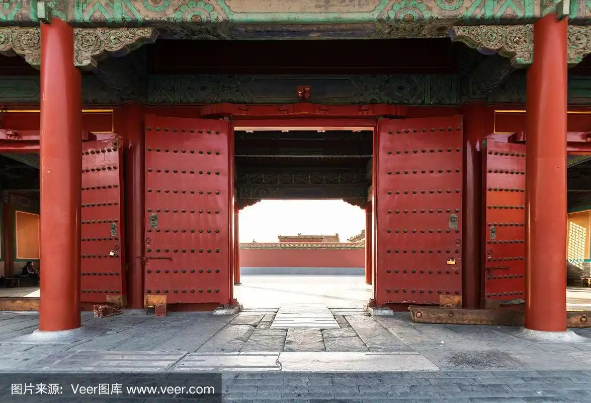 红色,中国,北京,故宫,大门