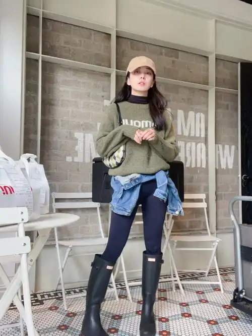 配图来统一回答一下关于雨靴穿着若干问题