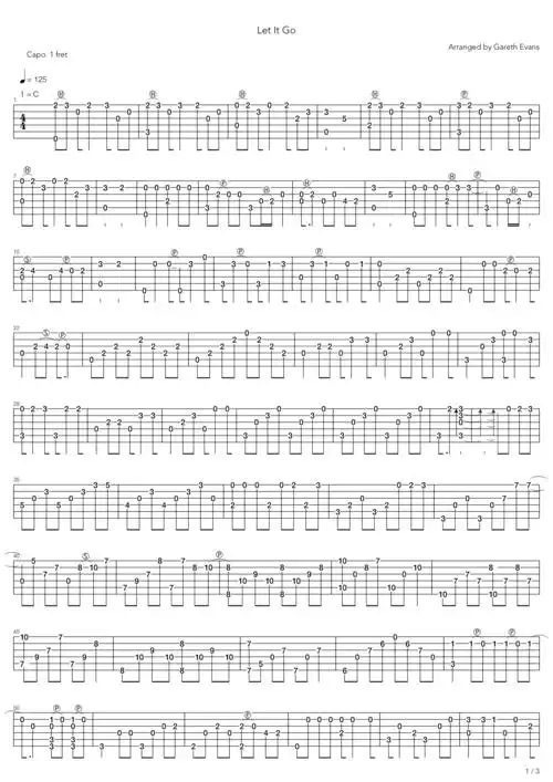 demilovato冰雪奇缘letitgo随它吧吉他谱