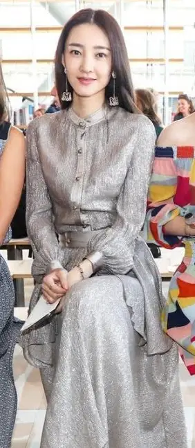 气质美女王丽坤,身穿灰色长裙十分优雅,真的是美若天仙!