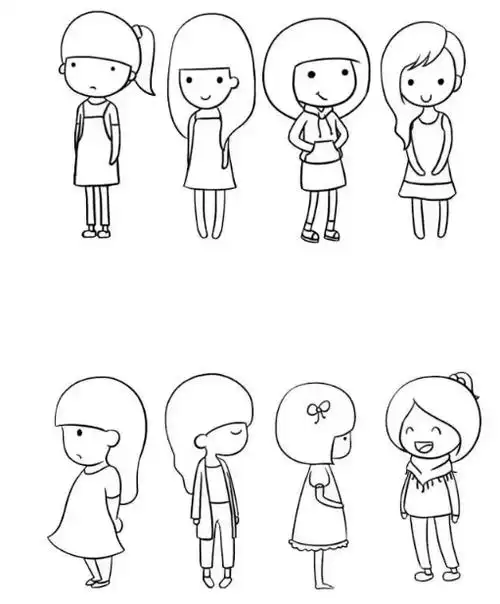 【简笔画教程】可爱少女简笔人物教程