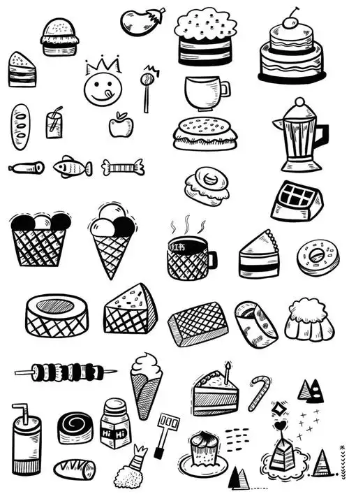 简笔画甜品