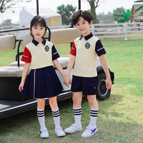 小学生夏季校服短袖套装学院运动服幼儿园园夏装定制校服