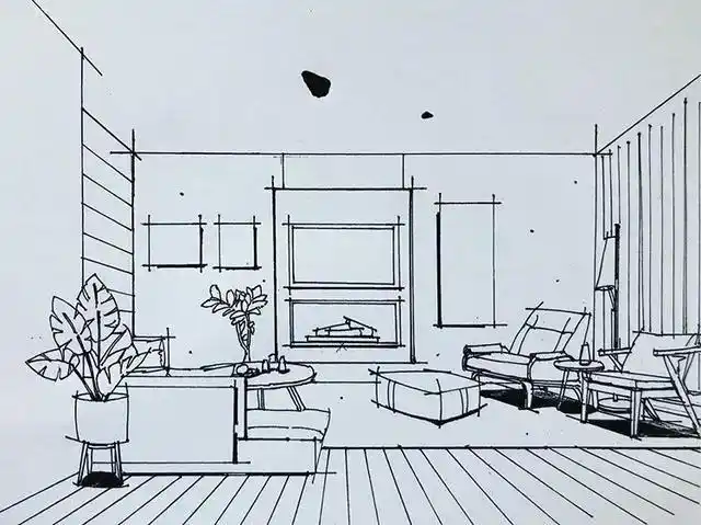 欣赏一些室内手绘线稿吧!