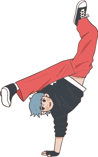 漫画风人物插画-跳街舞