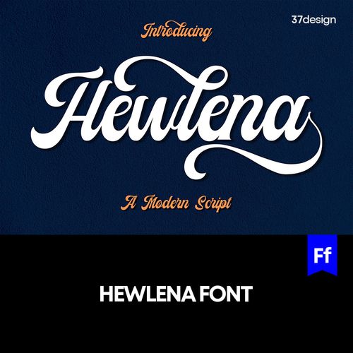 hewlena 飘逸手写英文字体logo品牌标识排版版式字体安装下载