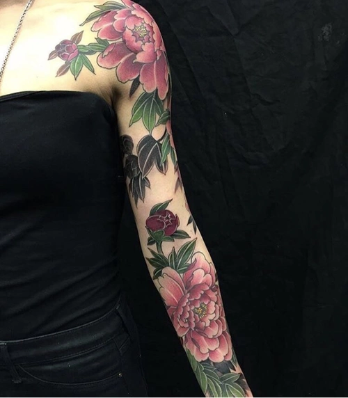 2021时尚花臂女生花臂图案4