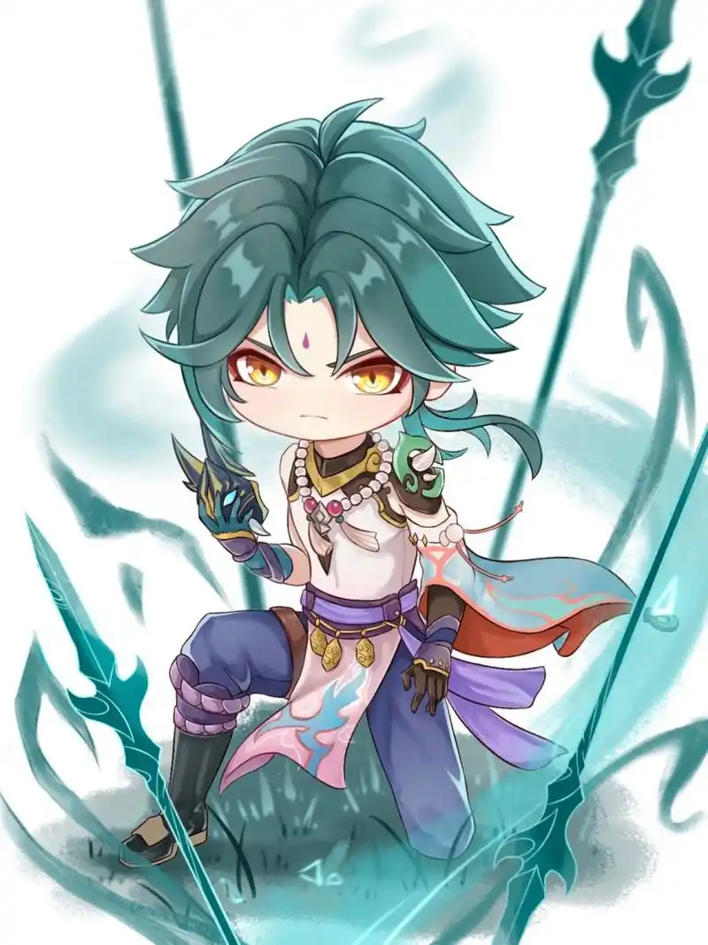 宝子们想看的魈宝来啦～q版原神魈宝!太帅啦!