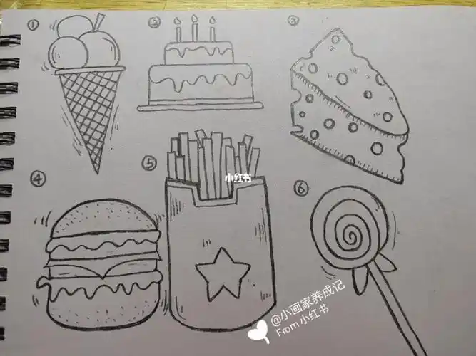 简笔画零食