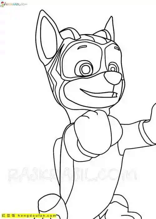12张爱冒险的小狗汪汪特工队卡通涂色图片-红豆饭小学生简笔画大全