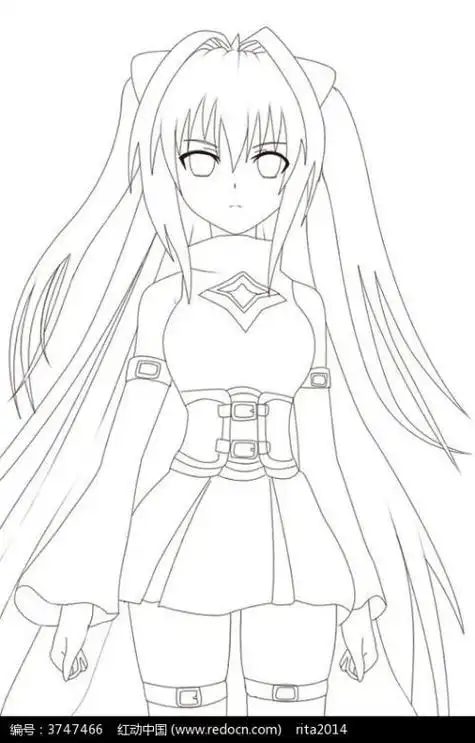 动漫人物简笔画少女