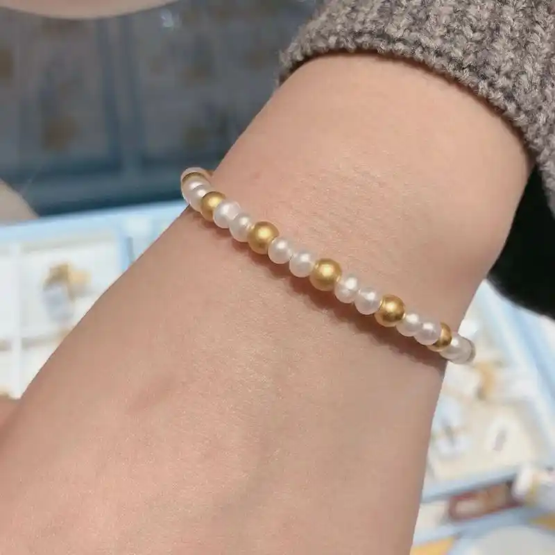 绝美珍珠手链01搭配黄金简直不要太好看94   旺财小能手7515