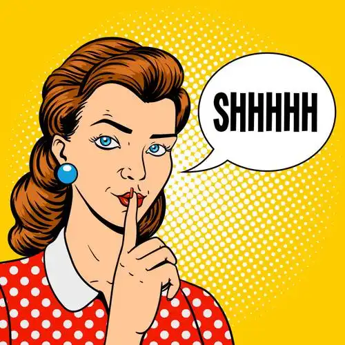 做出小声手势的美女矢量