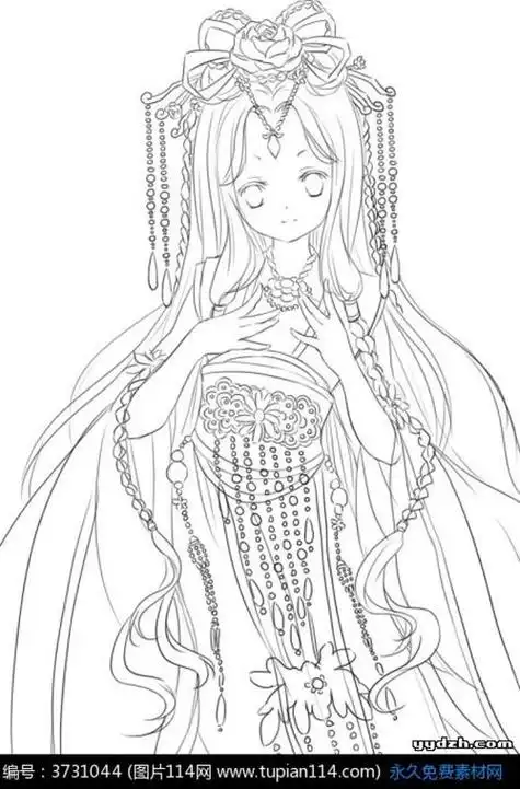 古代女孩简笔画 卡通古代女孩简笔画