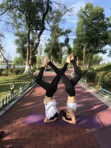 瑜伽多人互动摄影