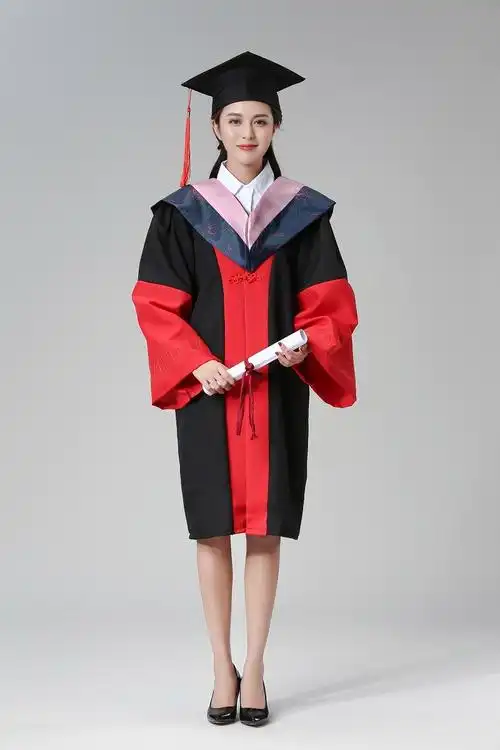 战汐学位硕士服学士博士帽袍导师校长批发毕业礼服大学生文科 硕士服