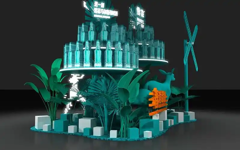 啤酒堆头春意盎然