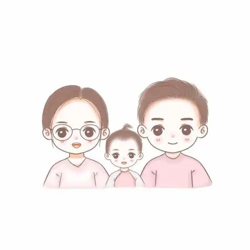 一家三口四口五口手绘头像,简单好看的全家福头像