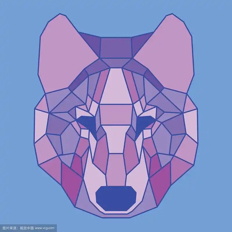 紫色内衬低聚狼