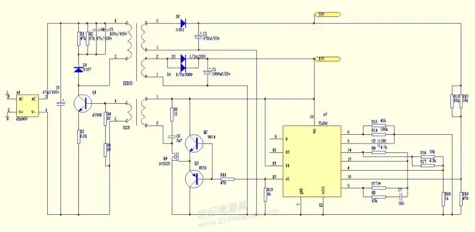 分享下用tl494做的12v蓄电池充电器