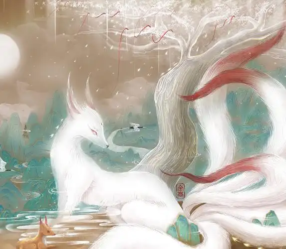 山海经——九尾狐|插画|艺术插画|全高 - 原创作品 - 站酷 (zcool)