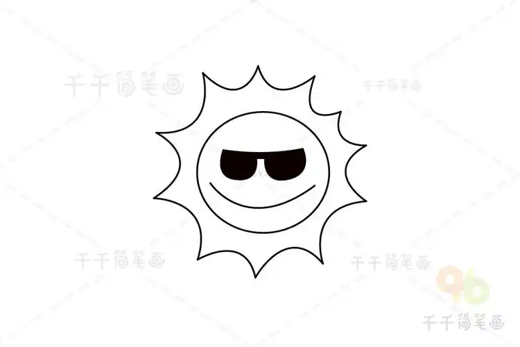 卡通太阳简笔画图片