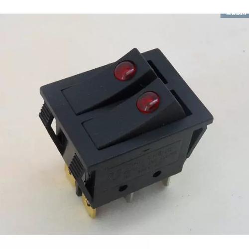 美的电饼铛取暖器开关银点大功率4000w6脚带灯双联船型开关rk1-23