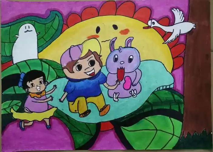 伟大历程,壮丽画卷——琼海市第一小学2019-2020年三～六年级国庆绘画