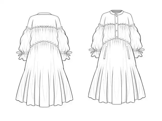 连衣裙款式图临摹