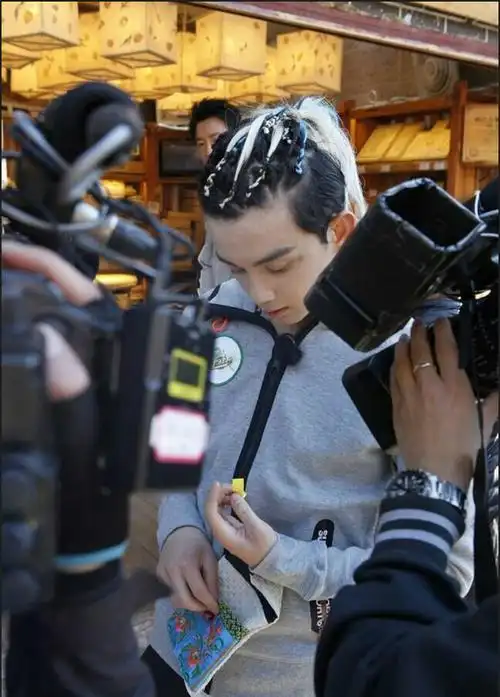 吴磊满头麻花辫 一撮白发亮眼_新浪图片