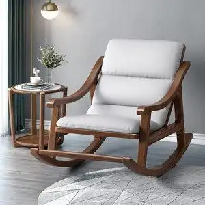 新中式实木摇摇椅大人懒人椅沙发摇椅单人躺椅卧室椅子阳台休闲椅