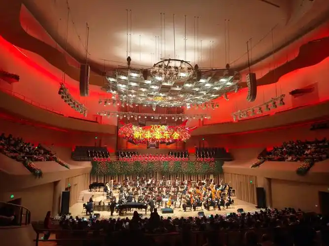 北京艺术中心迎2024年首场新年音乐会,观众齐唱《我和我的祖国》