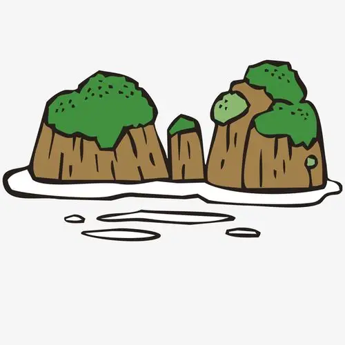 可爱小岛矢量卡通