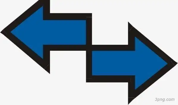 蓝色左右箭头png素材透明免抠图片ppt元素